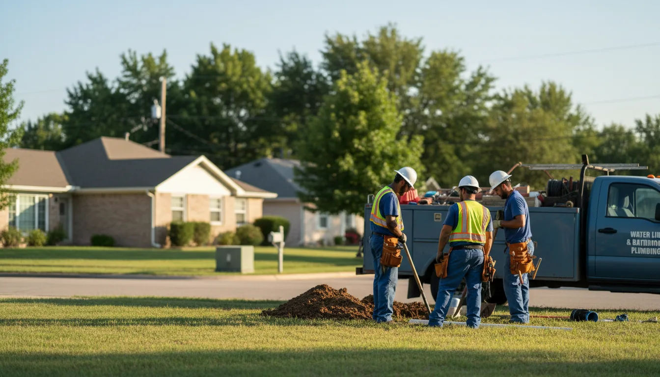 Residential water line and bathroom plumbing service in Arlington, IA